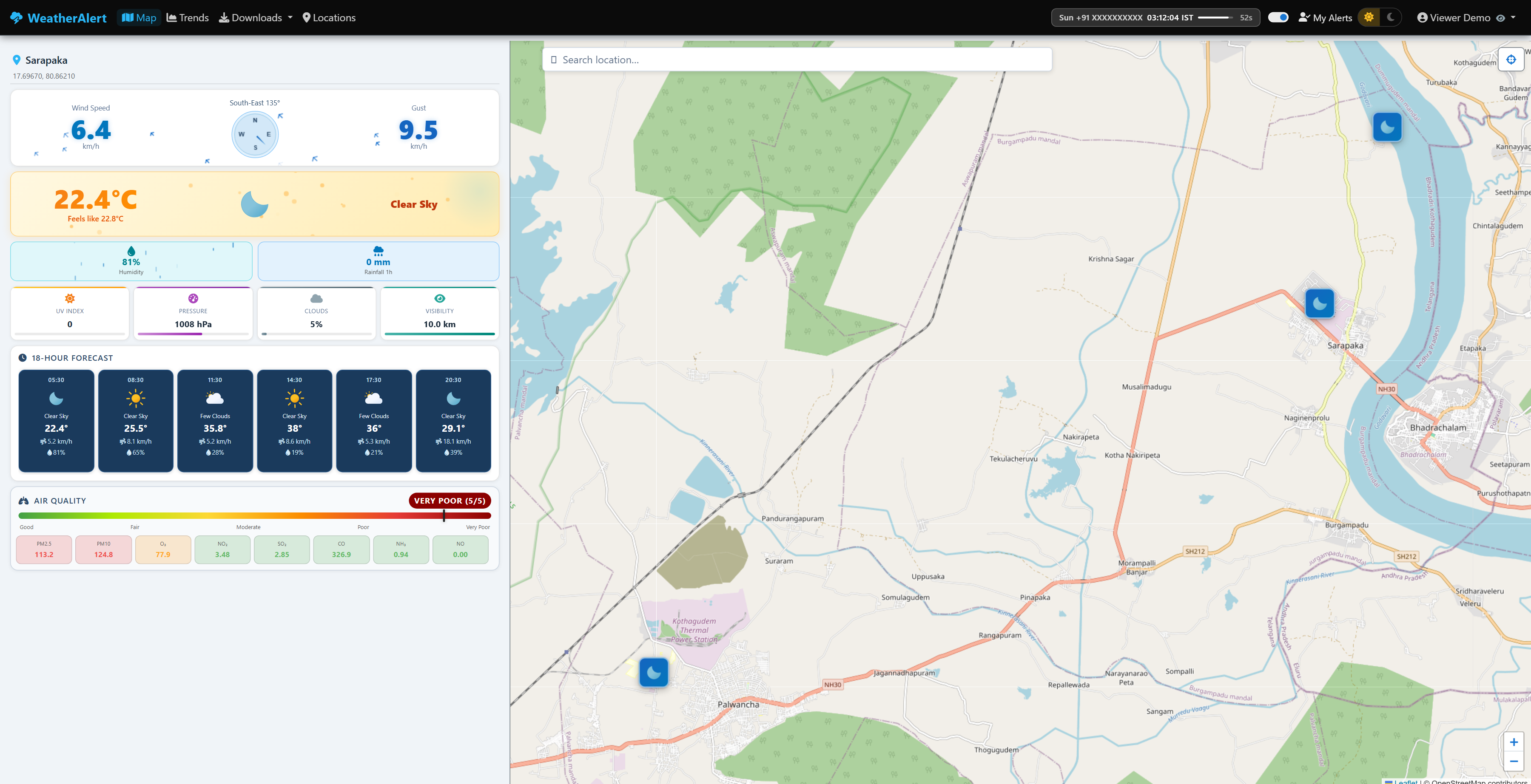 Dashboard weather panel